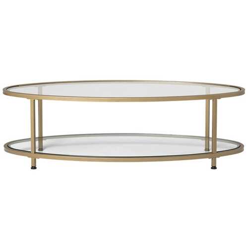 Studio Designs - Camber Oval Modern Tempered Glass Coffee Table - Clear