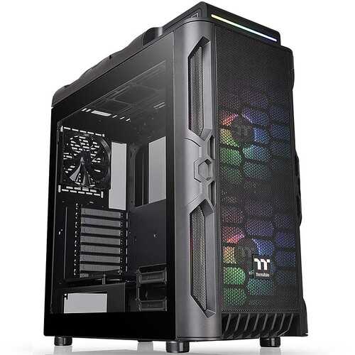 Thermaltake - Level 20 RS Motherboard Sync ARGB ATX Mid Tower Gaming Computer Case with 2 200mm RGB Fans + 140mm Rear Fan - Black