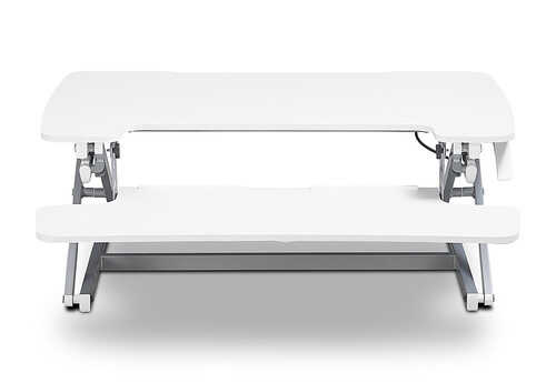 True Seating - Ergo Height Adjustable Standing Desk Converter, Large - White