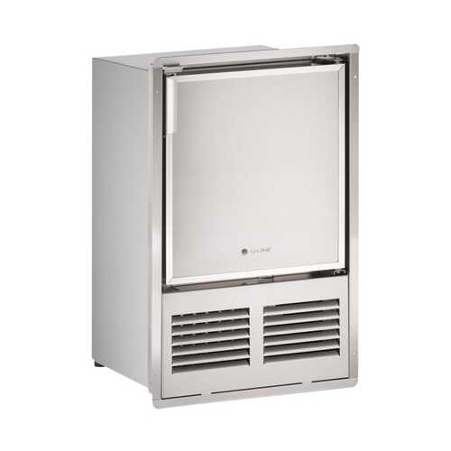 Rent to own U-Line - Marine Series 15.9" 22.9-Lb. Freestanding Icemaker - Stainless solid