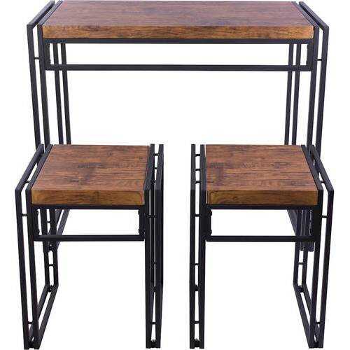 ürb SPACE - Urban Small Dining Table Set - Black With Brown