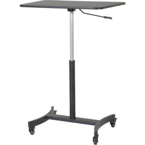 Victor - High Rise Rectangle Polyvinyl Chloride (PVC) Table Desk - Silver/Black