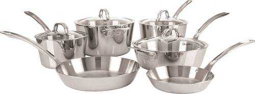 Viking Contemporary 3 Ply 10 Piece Cookware Set- Mirror - Stainless Steel