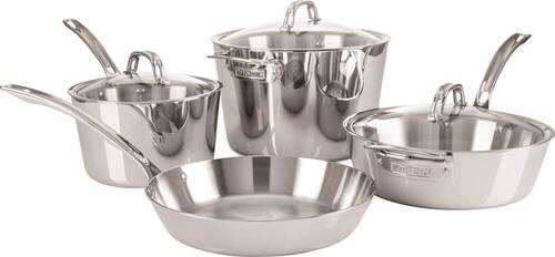 Viking Contemporary 3 Ply 7-Piece Cookware Set- Mirror - Stainless Steel