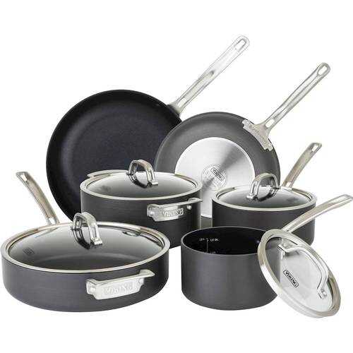 Viking - Hard Anodized Nonstick, 10 Piece Cookware Set - Black