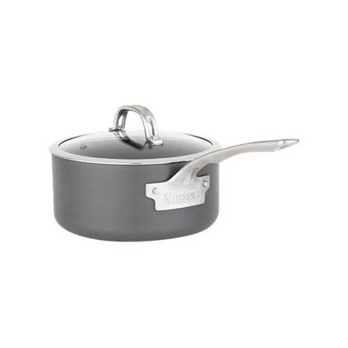 Viking - Hard Anodized Nonstick 3 Qt. Saucier Pan - Black/Gray/Silver