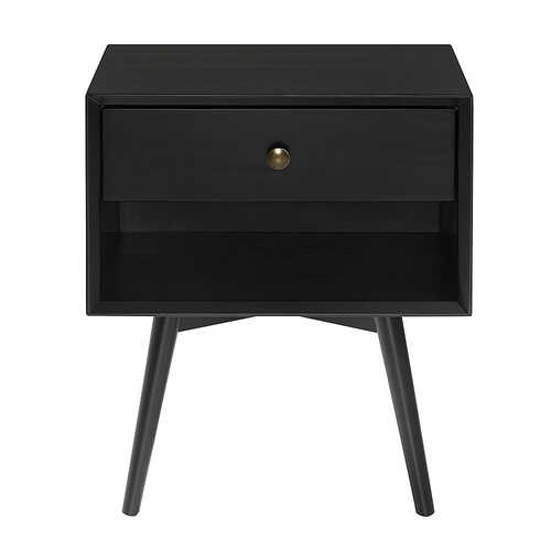 Walker Edison - 25” Modern Solid Wood 1 Drawer Nightstand - Black