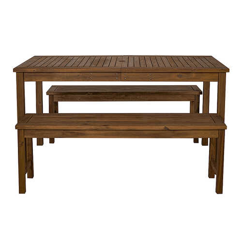 Walker Edison - 3-Piece Cypress Dining Set - Dark Brown