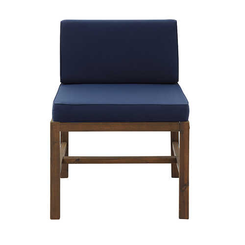 Walker Edison - 30” Contemporary Modular Solid Wood Patio Chair - Dark brown/navy