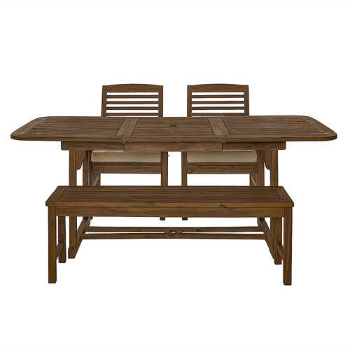 Walker Edison - 4-Piece Everest Patio Dining Set - Dark Brown