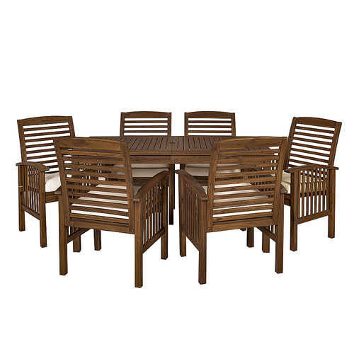 Rent to own Walker Edison - 7-Piece Everest Patio Dining Set - Dark ...