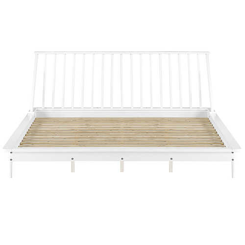 Walker Edison - Boho Wood Queen Spindle Bed - White