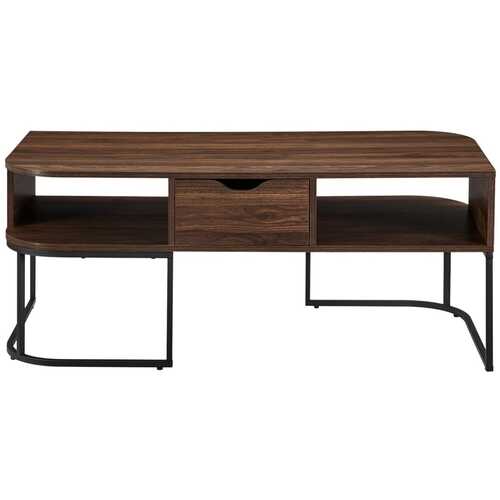 Lease to Buy Walker Edison Curved 1 Drawer Coffee Table