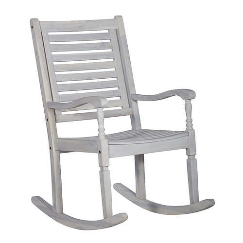 Walker Edison - Cypress Deep Seated Rocking Chair - White Wash