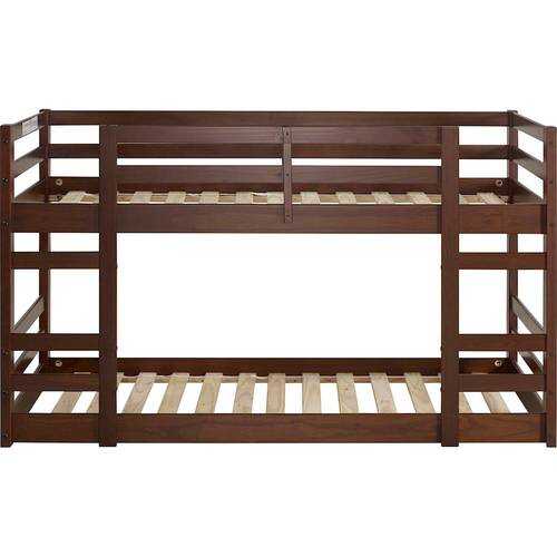 Walker Edison - Low 44" Twin over Twin-Size Bunk Bed - Walnut