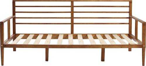 Walker Edison - Mid-Century Modern 42" Twin-Size Spindle Bed - Caramel