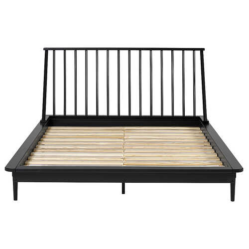 Walker Edison - Queen Size Mid Century Spindle Back Wood Bed - Black