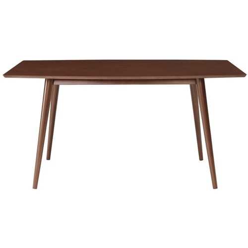 Walker Edison - Rectangular Mid-Century Modern Rubberwood Table - Walnut