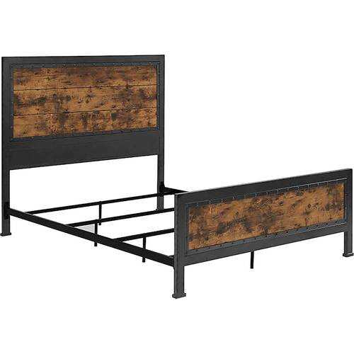 Walker Edison - Rustic Industrial Queen-Size Standard Bed - Reclaimed Wood