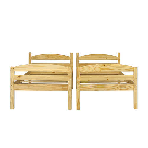 Walker Edison - Rustic Solid Wood Twin Bunk Bed with Trundle - Natural