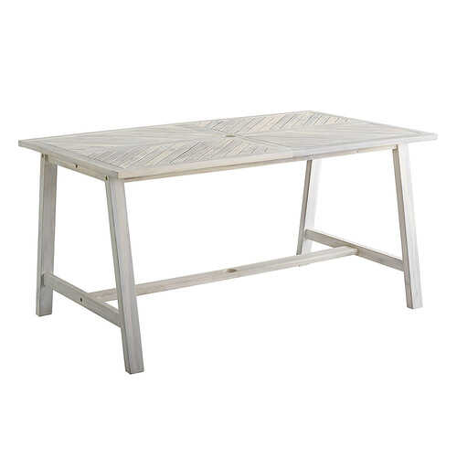 Walker Edison - Windsor Acacia Wood Outdoor Dining Table - White Wash