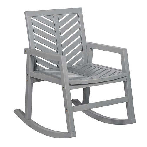 Walker Edison - Windsor Rocking Chair - Grey Wash