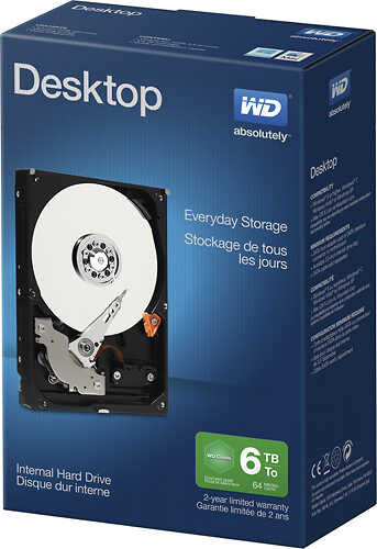 WD Blue 6TB Internal SATA Hard Drive for Desktops