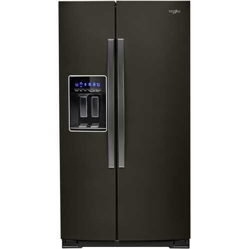 Whirlpool - 20.6 Cu. Ft. Side-by-Side Counter-Depth Refrigerator - Fingerprint Resistant Black Stainless
