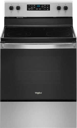 Whirlpool - 5.3 Cu. Ft. Freestanding Electric Range with Steam-Cleaning and Frozen Bake™ - Stainless steel