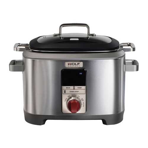 Wolf Gourmet - 7qt Multi Cooker - Stainless Steel/Red Knob