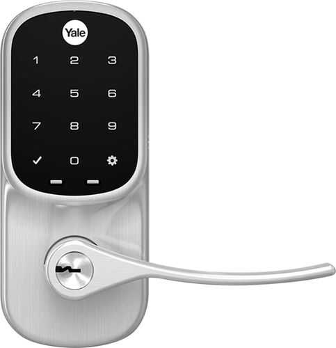 Yale - Assure Smart Touchscreen Lock and Lever with Wi-Fi and Bluetooth - Satin Nickel