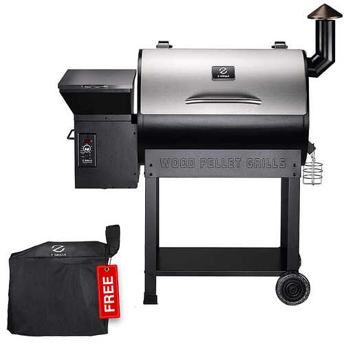 Z GRILLS 7002E Wood Pellet Grill and Smoker 694 sq. in. - Stainless Steel