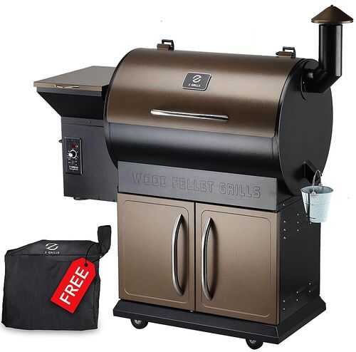 Z GRILLS 700D Wood Pellet Grill and Smoker with Cabinet Storage 694  sq. in. - Bronze