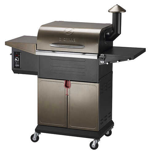 Z GRILLS ZPG-600D Wood Pellet Grill and Smoker with Cabinet Storage 573 sq. in. - Bronze