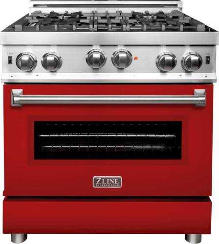 Rent to own ZLINE - Professional 4.0 Cu. Ft. Freestanding Gas Convection Range - Matte Red
