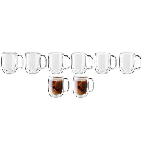 ZWILLING - Sorrento Plus 8-pc Double-Wall Glass Coffee Mug Set - N/A